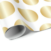 Papier Cadeau Conception de points de polka en or (Coin rond)