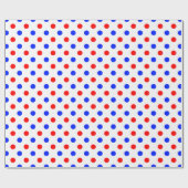 Papier Cadeau Conception de points noirs blancs rouges bleus (Plat)