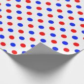 Papier Cadeau Conception de points noirs blancs rouges bleus (Coin)