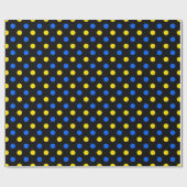 Papier Cadeau Conception de points noirs bleus jaunes (Plat)