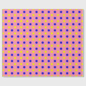 Papier Cadeau Conception de points polka rose bleu jaune (Plat)