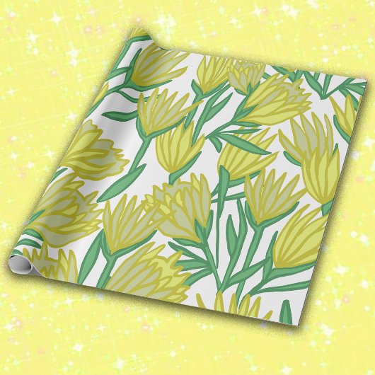 Papier Cadeau Conception de Protea Jaune Toutes les occasions