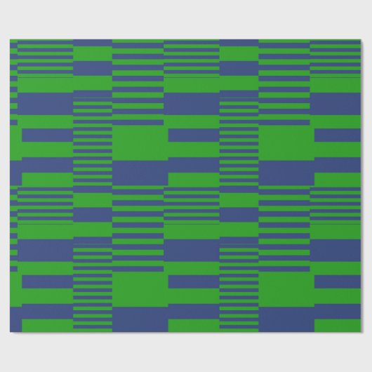 Papier Cadeau Conception de rayures patchwork bleu vert (Plat)