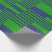 Papier Cadeau Conception de rayures patchwork bleu vert  (Coin)