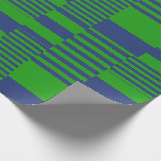 Papier Cadeau Conception de rayures patchwork bleu vert (Coin)
