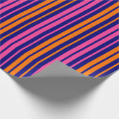 Papier Cadeau Conception de rayures verticales orange bleu rose (Coin)