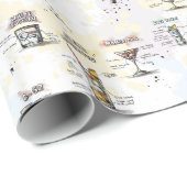 Papier Cadeau Conception de recette de boissons de cocktail (Coin rond)