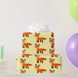 Papier Cadeau Conception de renard de toute couleur de fond