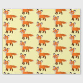 Papier Cadeau Conception de renard de toute couleur de fond (Plat)