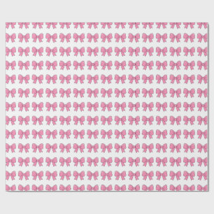Papier Cadeau Conception de ruban à nœud rose mignon – Nœud fémi