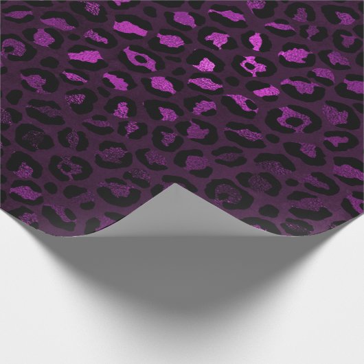 Papier Cadeau Conception de série Leopard violet et or 5 (Coin)