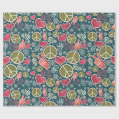 Papier Cadeau Conception de signe de pacifisme de hippie de (Plat)