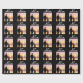 Papier Cadeau Conception de silhouette de coucher de soleil pers (Plat)