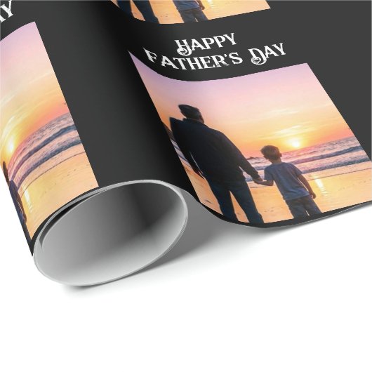 Papier Cadeau Conception de silhouette de coucher de soleil pers (Coin rond)