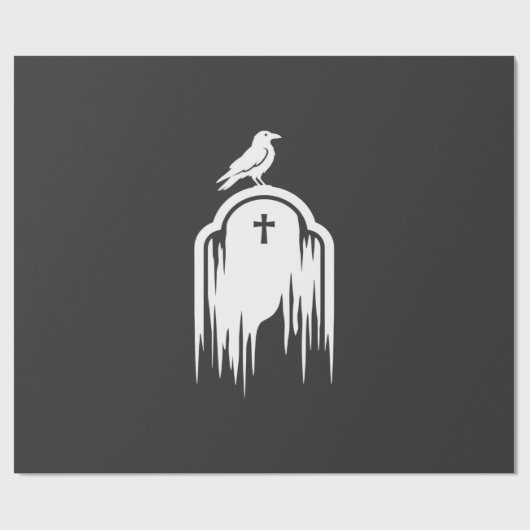 Papier Cadeau Conception de silhouette de tombe de corbeau Hallo (Plat)