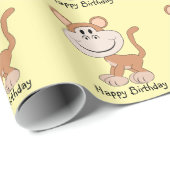 Papier Cadeau Conception de singe Cadeau d'anniversaire de coule (Coin rond)