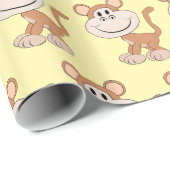 Papier Cadeau Conception de singe de n'importe quelle couleur de (Coin rond)