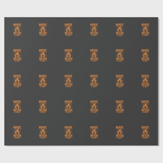 Papier Cadeau Conception de sorcière infirmière Halloween (Plat)