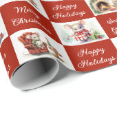 Papier Cadeau Conception de souris de Noël (Coin rond)