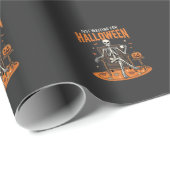 Papier Cadeau Conception de squelette juste pour Halloween_1 (Coin rond)