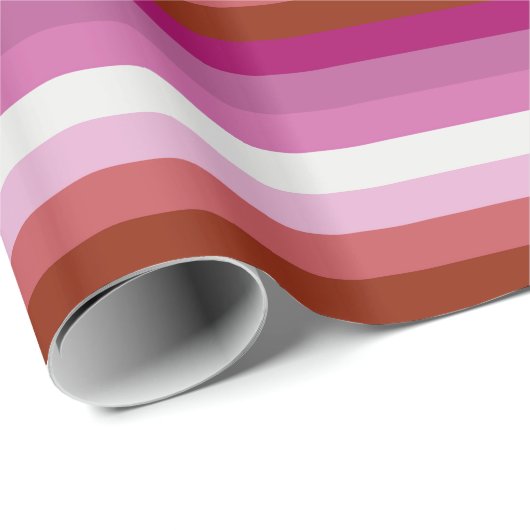 Papier Cadeau CONCEPTION DE STRIPES PRIDES LESBIENNES - PRIDE.pn (Coin rond)