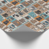 Papier Cadeau Conception de surface composée de chats (Coin)