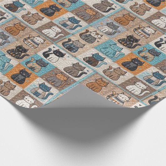 Papier Cadeau Conception de surface composée de chats (Coin)