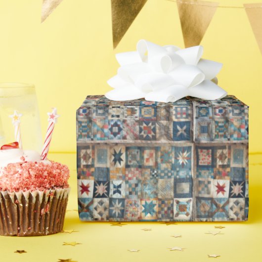Papier Cadeau Conception de surfaces composées à l'ancienne (Fête d'anniversaire)