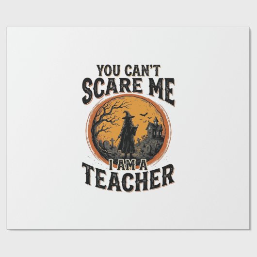 Papier Cadeau Conception de T-shirt d'école effrayant de profess (Plat)
