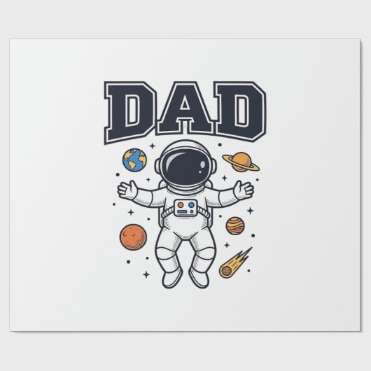 Papier Cadeau Conception de T-shirt Vector Space Astronaute Papa (Plat)