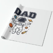 Papier Cadeau Conception de T-shirt Vector Space Astronaute Papa (Déroulé)