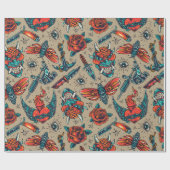 Papier Cadeau Conception de tatouage rétro (Plat)