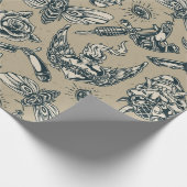 Papier Cadeau Conception de tatouage rétro (Coin)