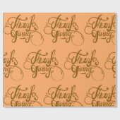 Papier Cadeau Conception de texte Brown - Thanksgiving (Plat)