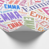 Papier Cadeau conception de texte de nom EMMA (Coin)