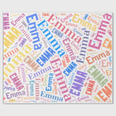 Papier Cadeau conception de texte de nom EMMA (Plat)