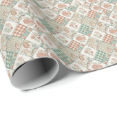 Papier Cadeau Conception de textile à carreaux gingham patchwork (Coin rond)