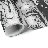 Papier Cadeau Conception de texture de l'eau noir et blanc, (Coin rond)
