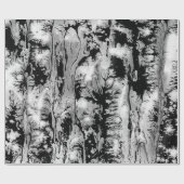 Papier Cadeau Conception de texture de l'eau noir et blanc, (Plat)