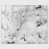 Papier Cadeau Conception de texture de l'eau noire et blanche, (Plat)