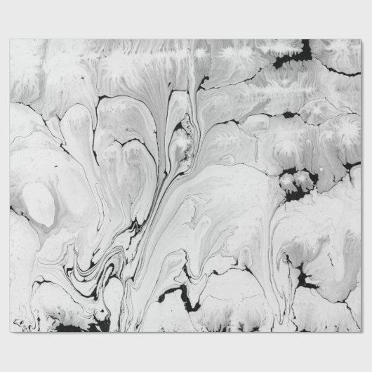 Papier Cadeau Conception de texture de l'eau noire et blanche, (Plat)