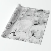 Papier Cadeau Conception de texture de l'eau noire et blanche, (Déroulé)