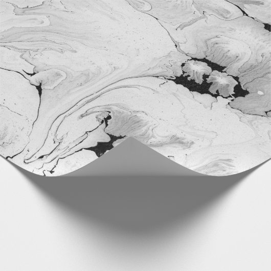 Papier Cadeau Conception de texture de l'eau noire et blanche, (Coin)