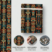 Papier Cadeau Conception de totems et de plumes amérindiens