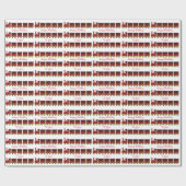 Papier Cadeau Conception de train rouge anniversaire (Plat)