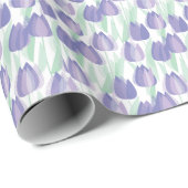 Papier Cadeau Conception de tulipe : violet clair floral. (Coin rond)