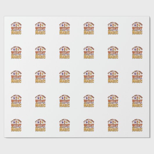 Papier Cadeau Conception de typographie Halloween magique ensorc (Plat)