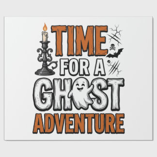 Papier Cadeau Conception de typographie vintage Halloween Ghost