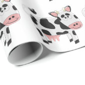 Papier Cadeau Conception de vache (Coin rond)