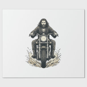 Papier Cadeau Conception de vecteur de cavalier de moto de gravu